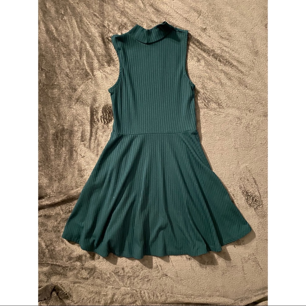 Beautiful Forest Green Mock Neck Dress